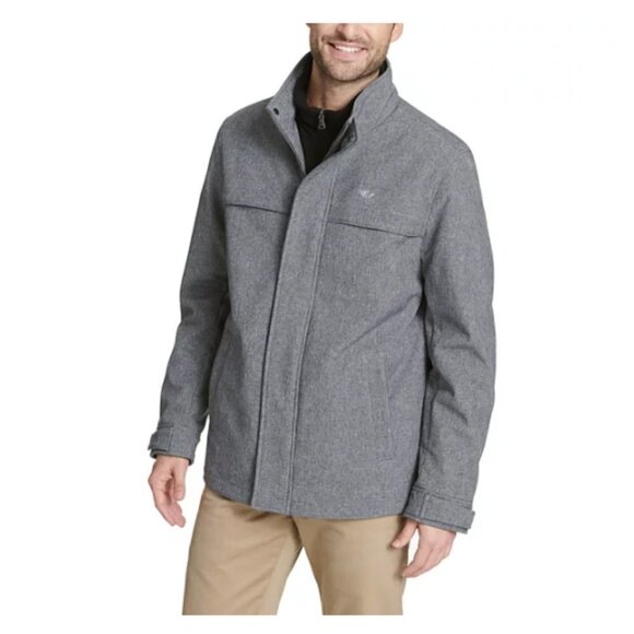 NEW Dockers Men's Soft Shell Performance Gray Quilted Winter Coat Size Medium - Picture 1 of 9